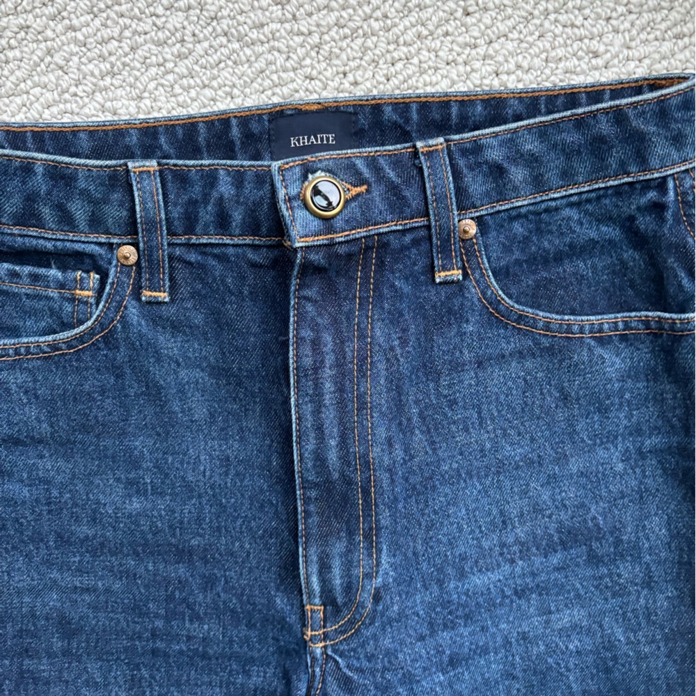 Khaite Gabbie Flare Dark Blue Denim Jeans Size 27 - Picture 2 of 3